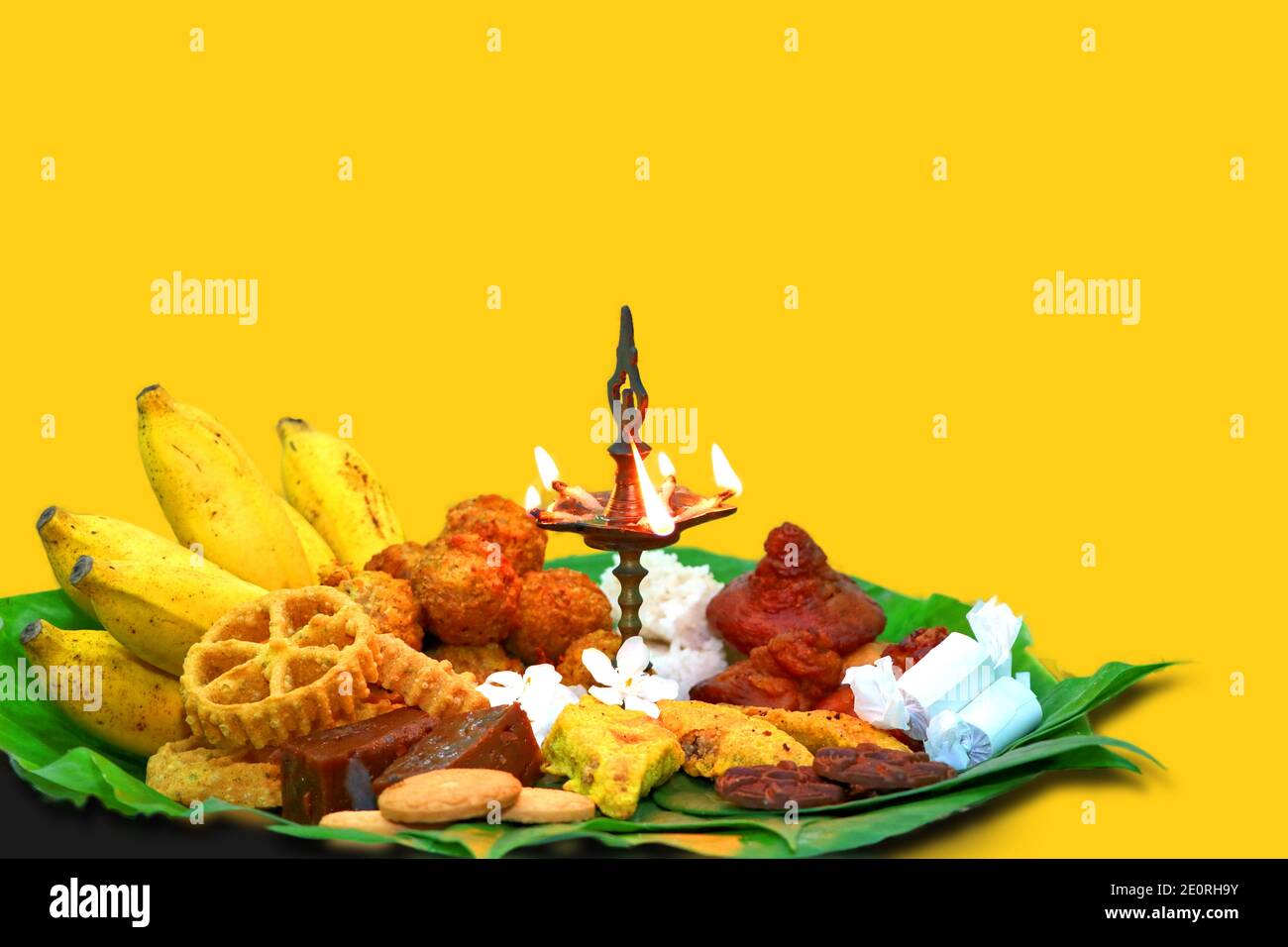 Sinhala Tamil New Year Traditional Foods with Oil lamp Stock Photo - Alamy