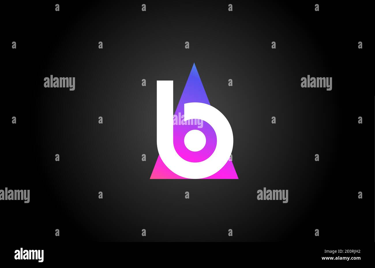 Alphabet letter B logo icon for company and business. Pink blue ...