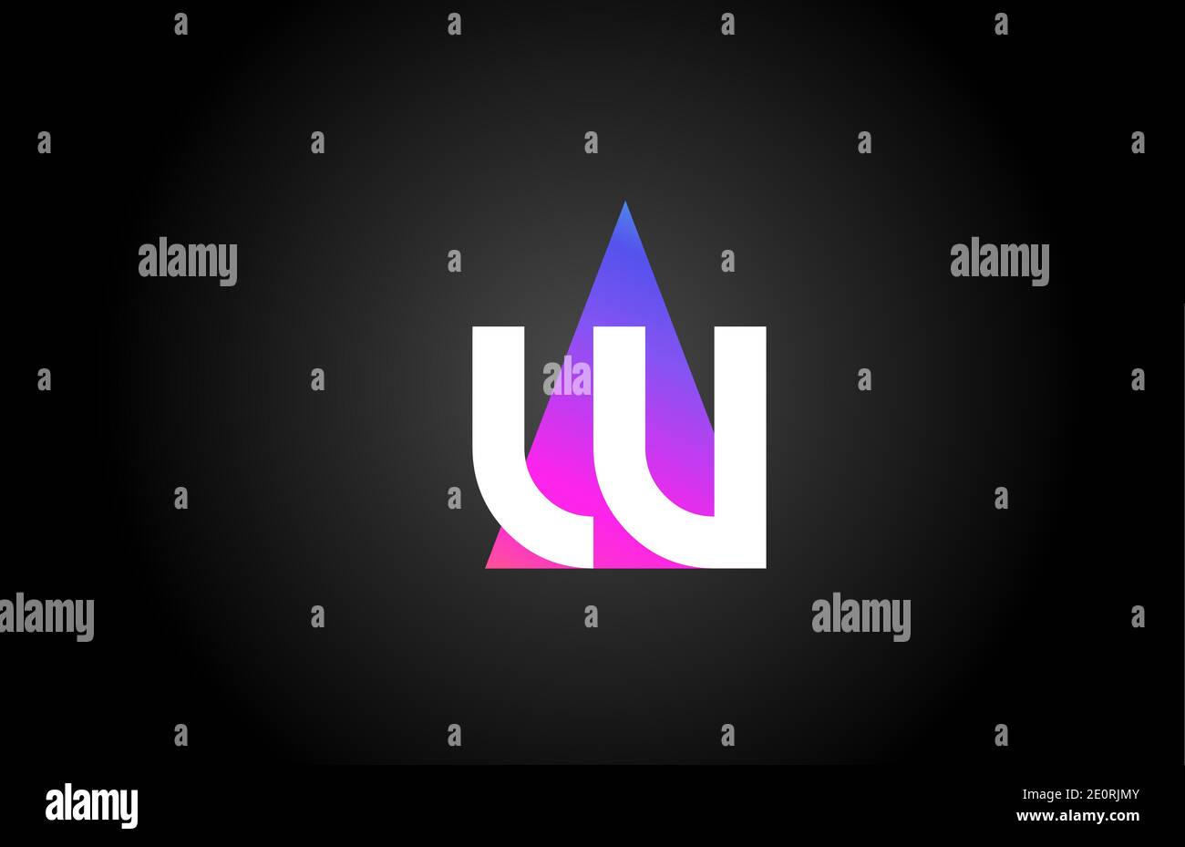 Alphabet letter W logo icon for company and business. Pink blue ...