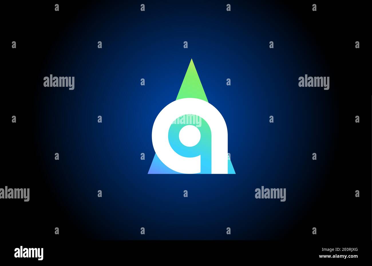 A alphabet letter logo icon for business and company. Simple green blue ...