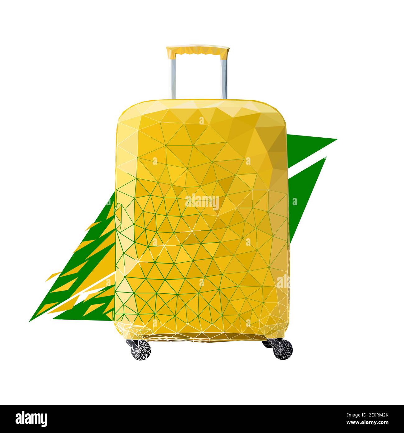 Vector suitcase in low poly style Stock Vector