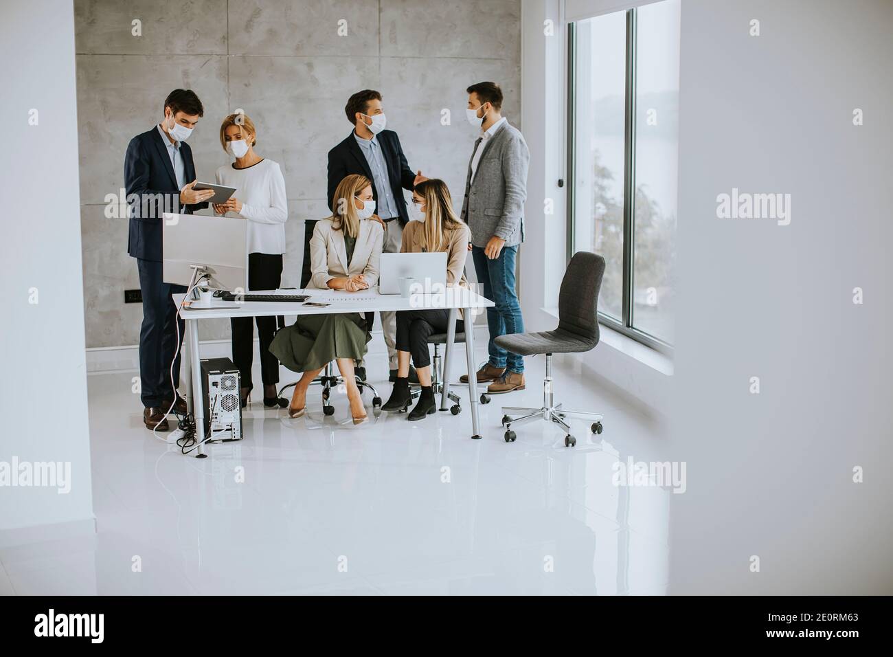Group of business people have a meeting and working in the office and ...
