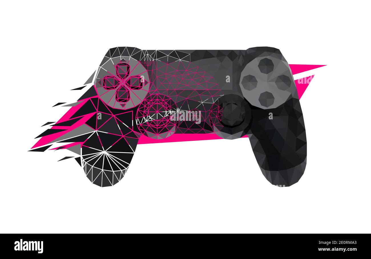 Vector joystick in low poly style Stock Vector