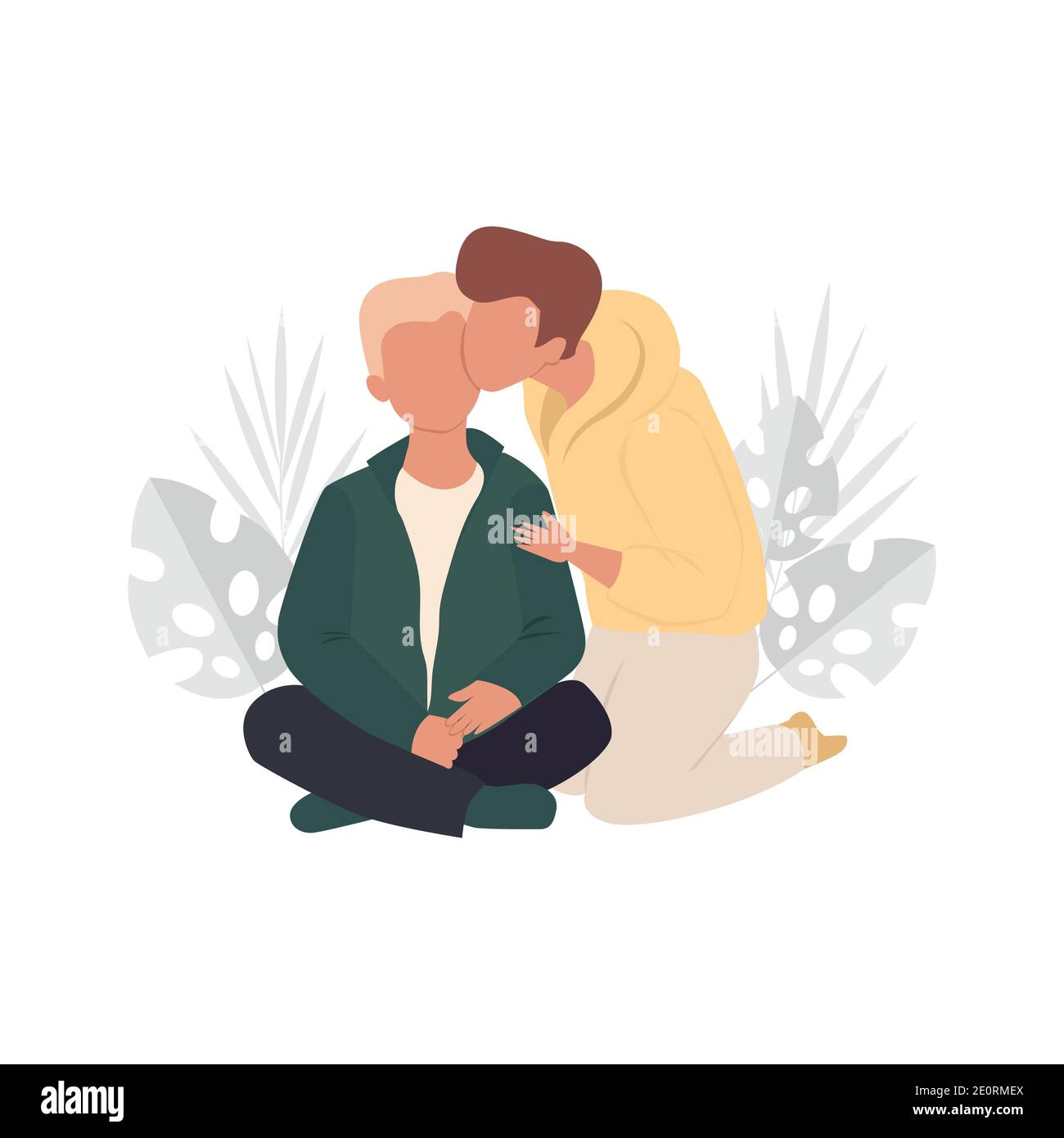 Couple in love isolated on white background Stock Vector Image & Art ...