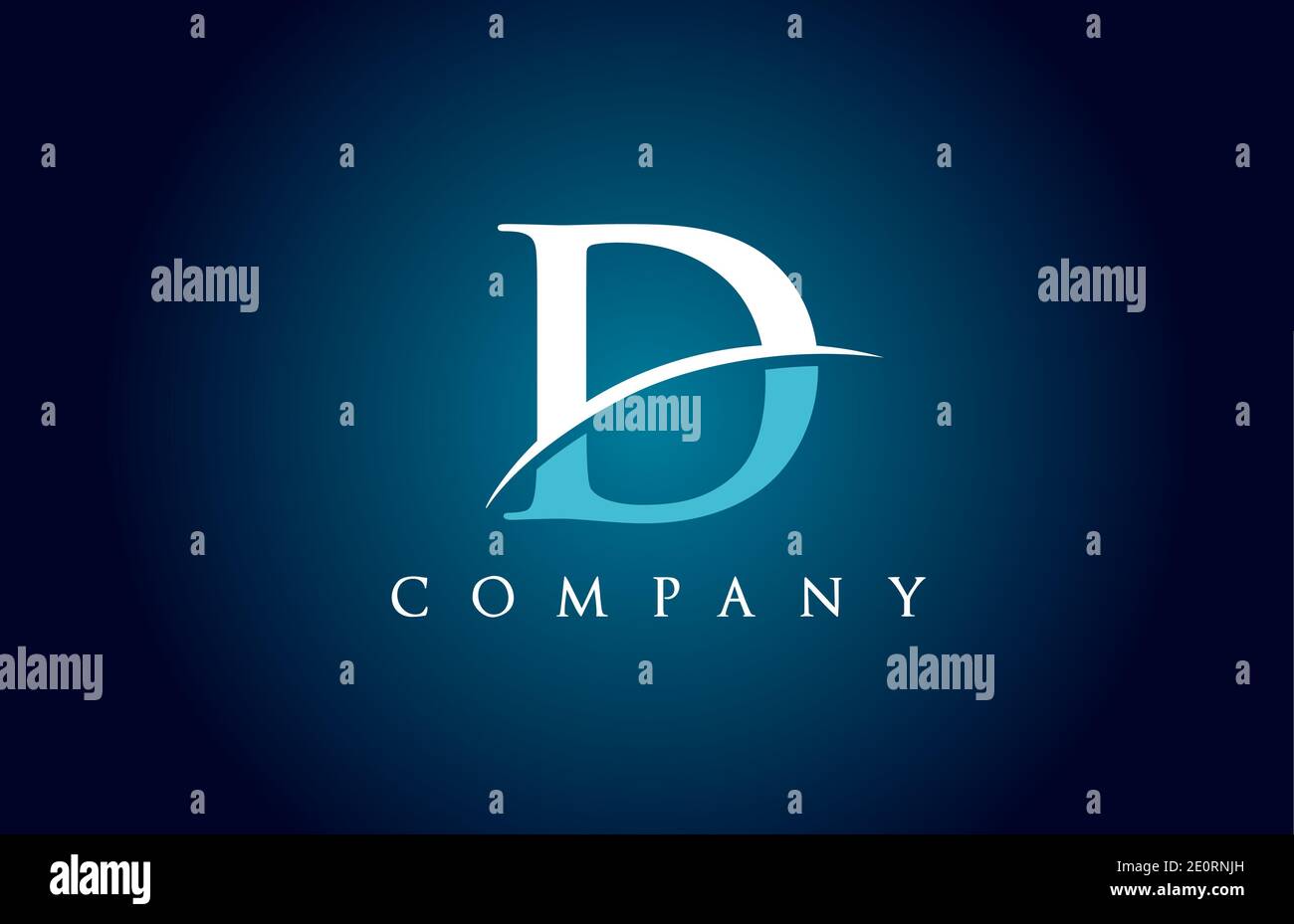 D alphabet letter logo icon for company in blue and white colour ...