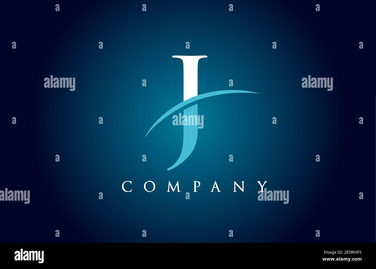 J alphabet letter logo icon for company in blue and white colour ...