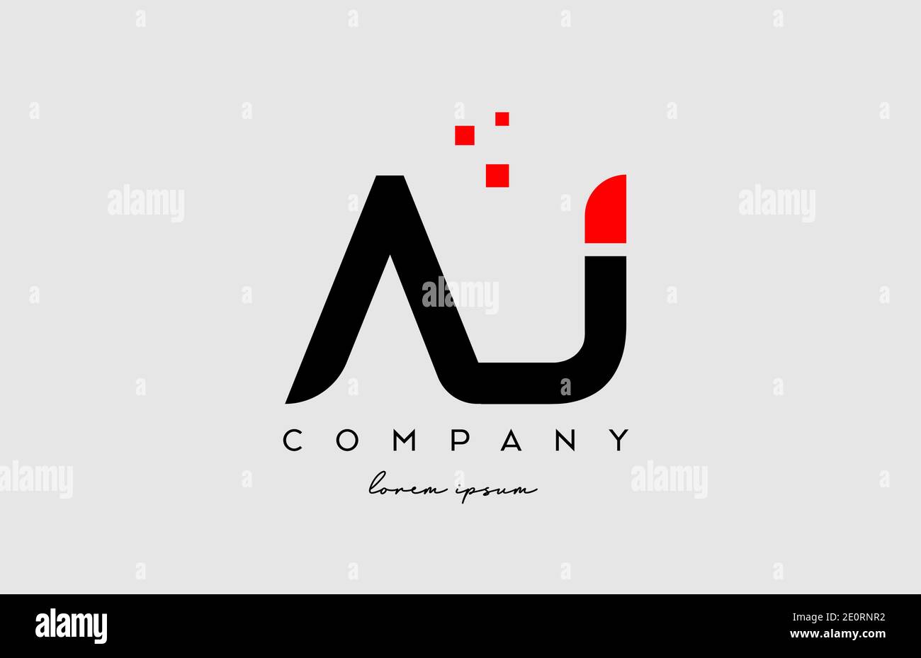 black red AJ A J alphabet letter logo icon combination. Design for company and business Stock Vector