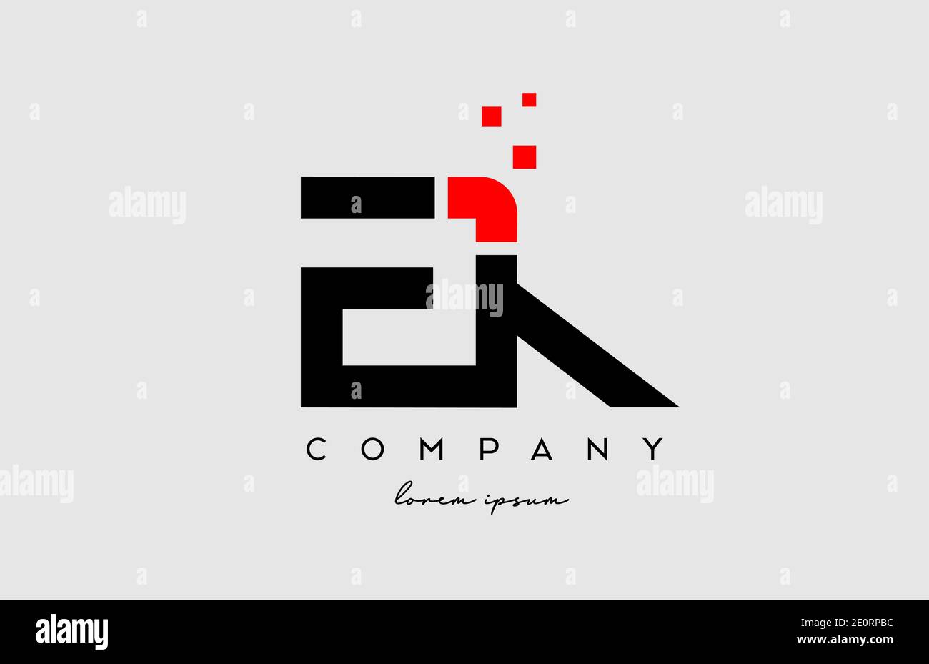 black red EK E K alphabet letter logo icon combination. Design for ...
