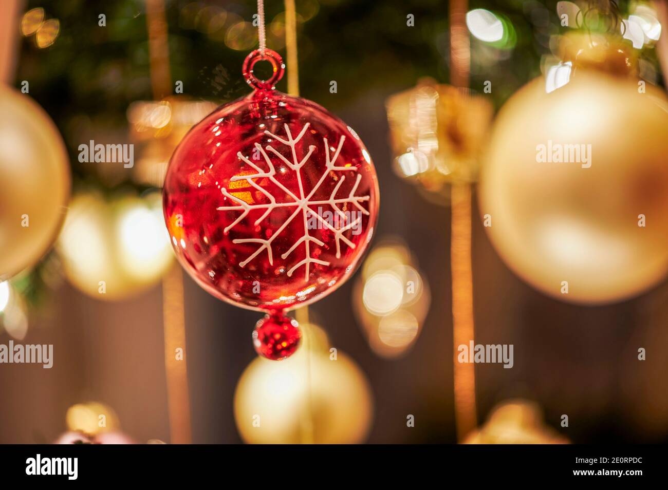 Decorative gold baubles hi-res stock photography and images - Alamy