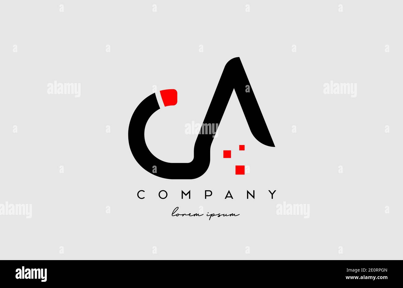 black red GA G A alphabet letter logo icon combination. Design for company and business Stock Vector