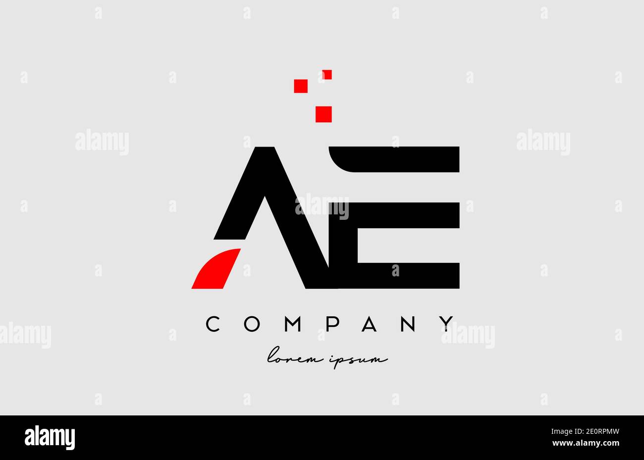 black red AE A E alphabet letter logo icon combination. Design for ...