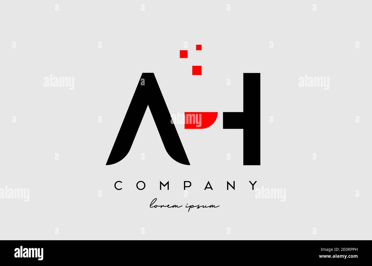 black red AH A H alphabet letter logo icon combination. Design for ...
