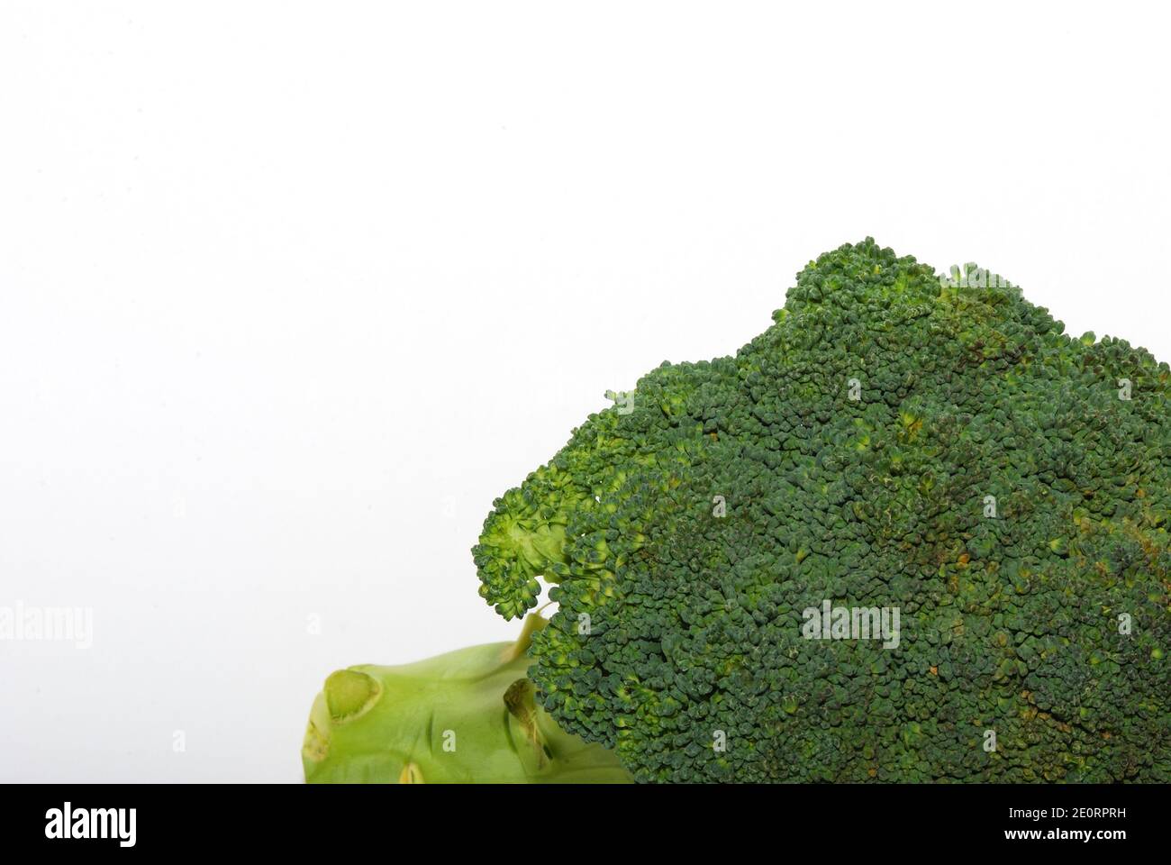 large fresh green healthy brokoli vegetables on white background Stock Photo