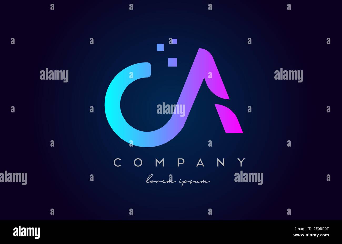 GA G A alphabet letter logo icon combination. Creative design for company and business in pink blue colours Stock Vector