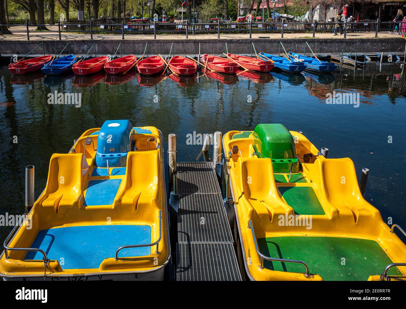 Colorful Pedal Boats On Tegeler See In Berlin Reinickendorf Stock Photo -  Alamy