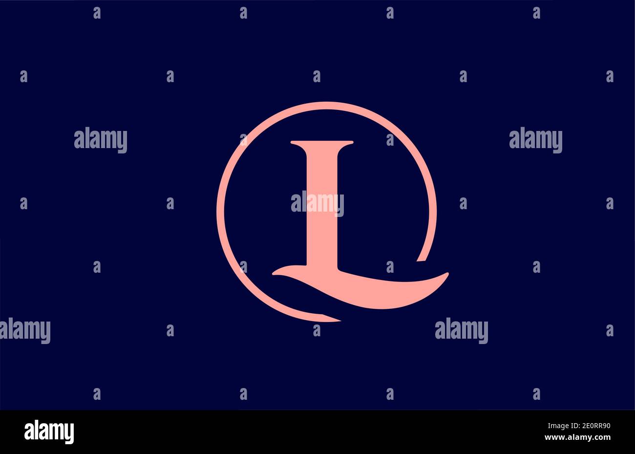 L alphabet letter logo icon in pink and blue colors. Elegant circle ...