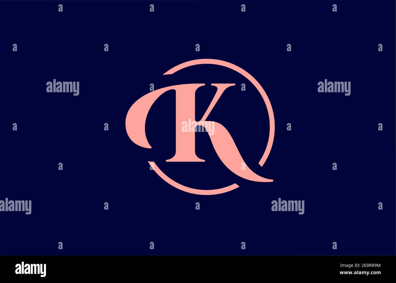 K alphabet letter logo icon in pink and blue colors. Elegant circle ...