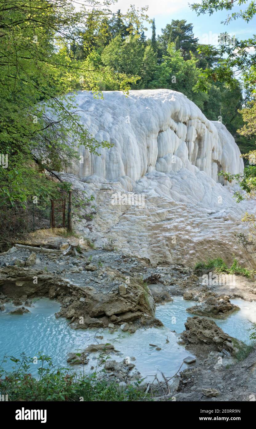 Thermal waters of Bagni San Filippo  Tuscany Italy Stock Photo