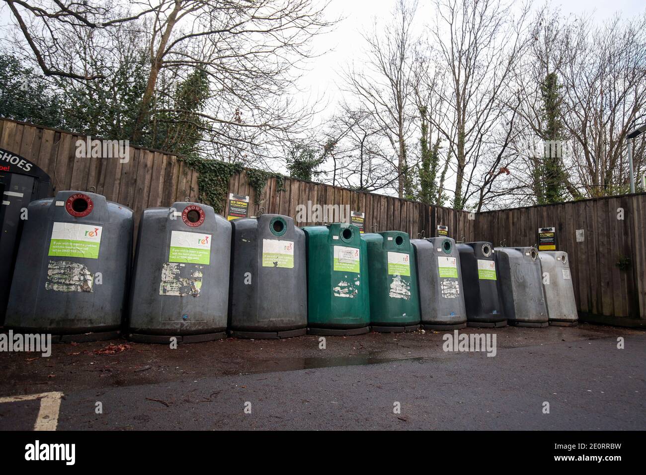 Bottle banks in Bracknell, Berkshire Stock Photo Alamy