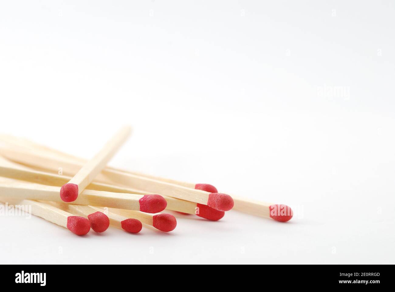 many matches on white background in large view Stock Photo - Alamy