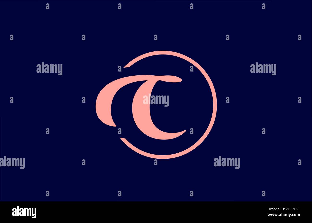 C alphabet letter logo icon in pink and blue colors. Elegant circle ...