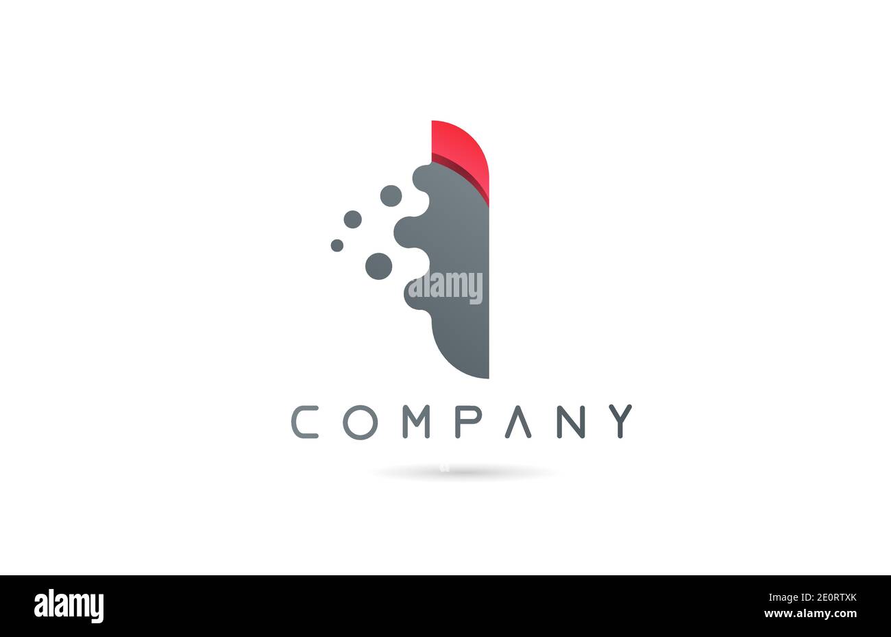 I pink grey alphabet letter logo icon with bubble shapes. Creative ...