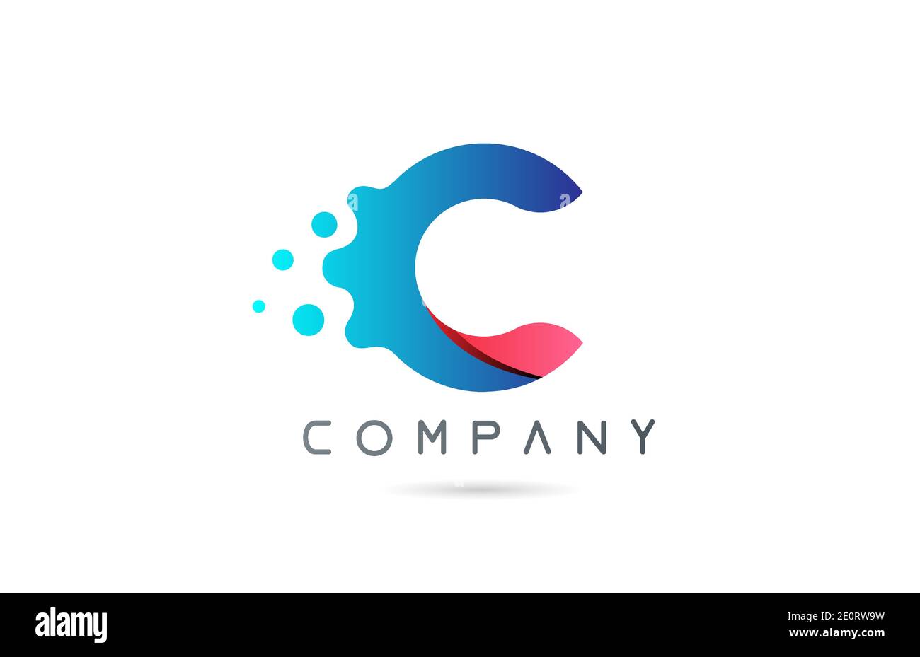 C pink blue letter logo icon with bubble shapes. Creative alphabet ...