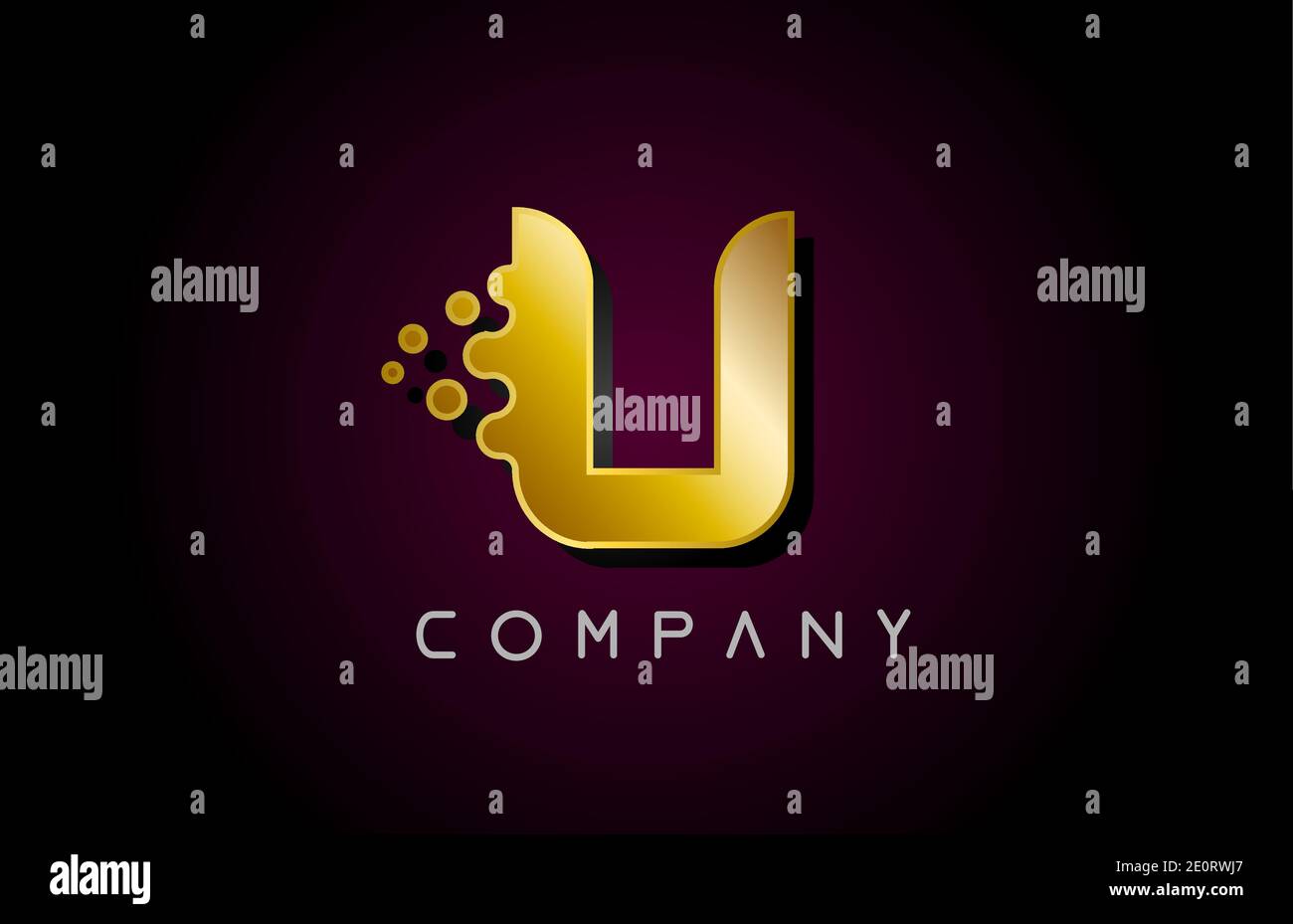 U gold golden letter logo icon. Creative alphabet design for business ...