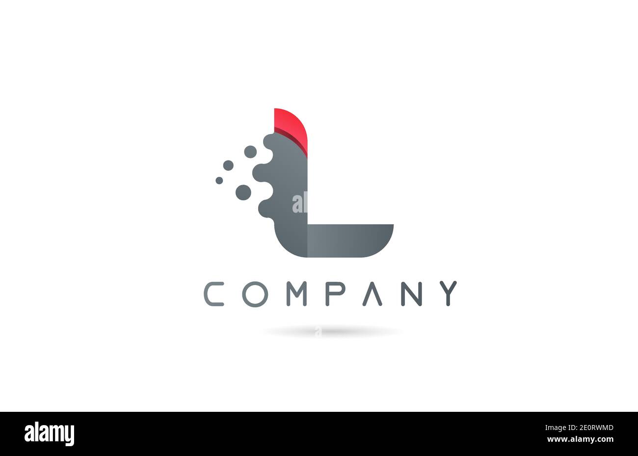 L pink grey alphabet letter logo icon with bubble shapes. Creative ...