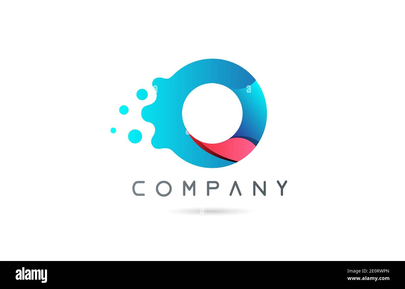 O pink blue letter logo icon with bubble shapes. Creative alphabet ...