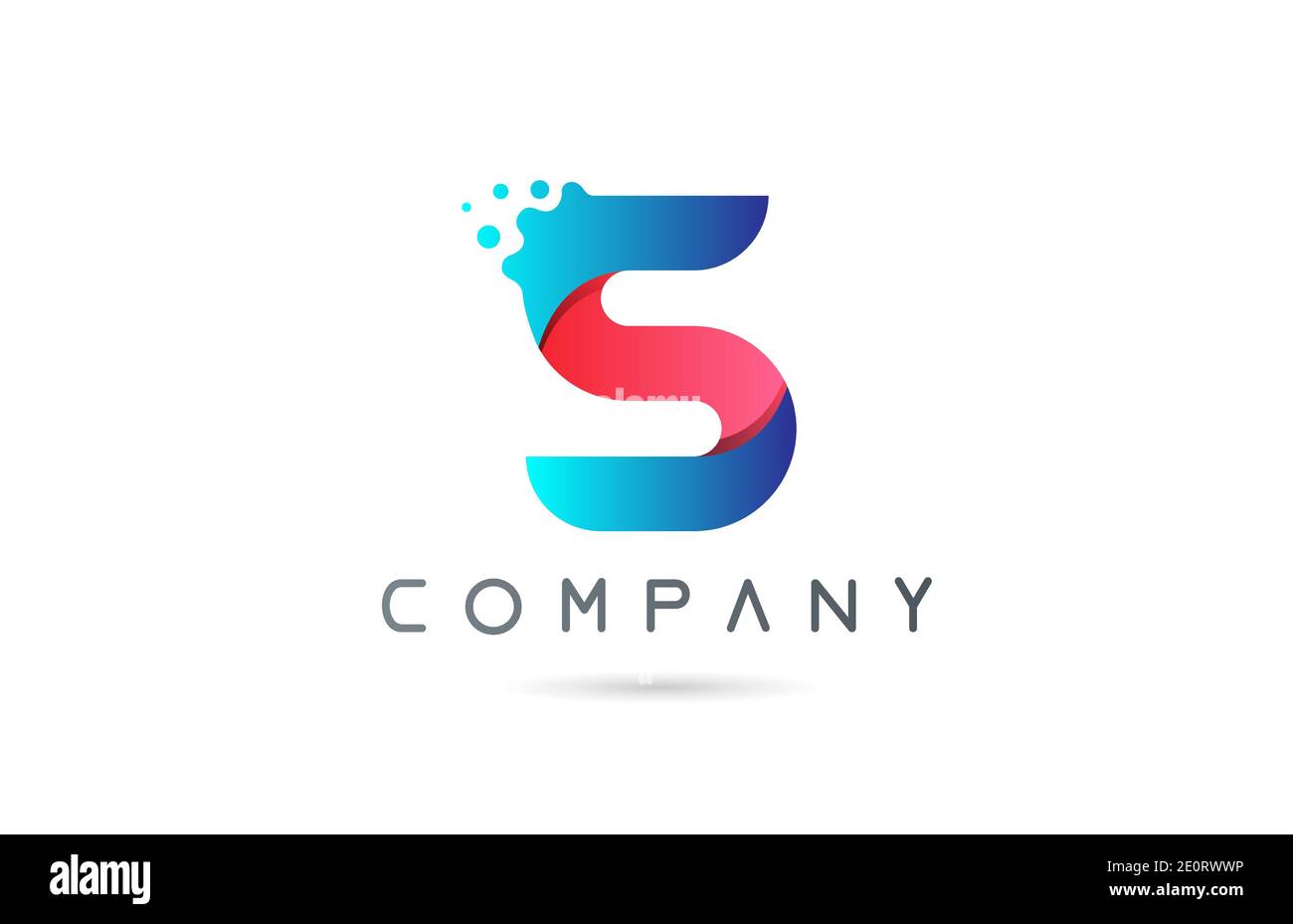 S pink blue letter logo icon with bubble shapes. Creative alphabet ...