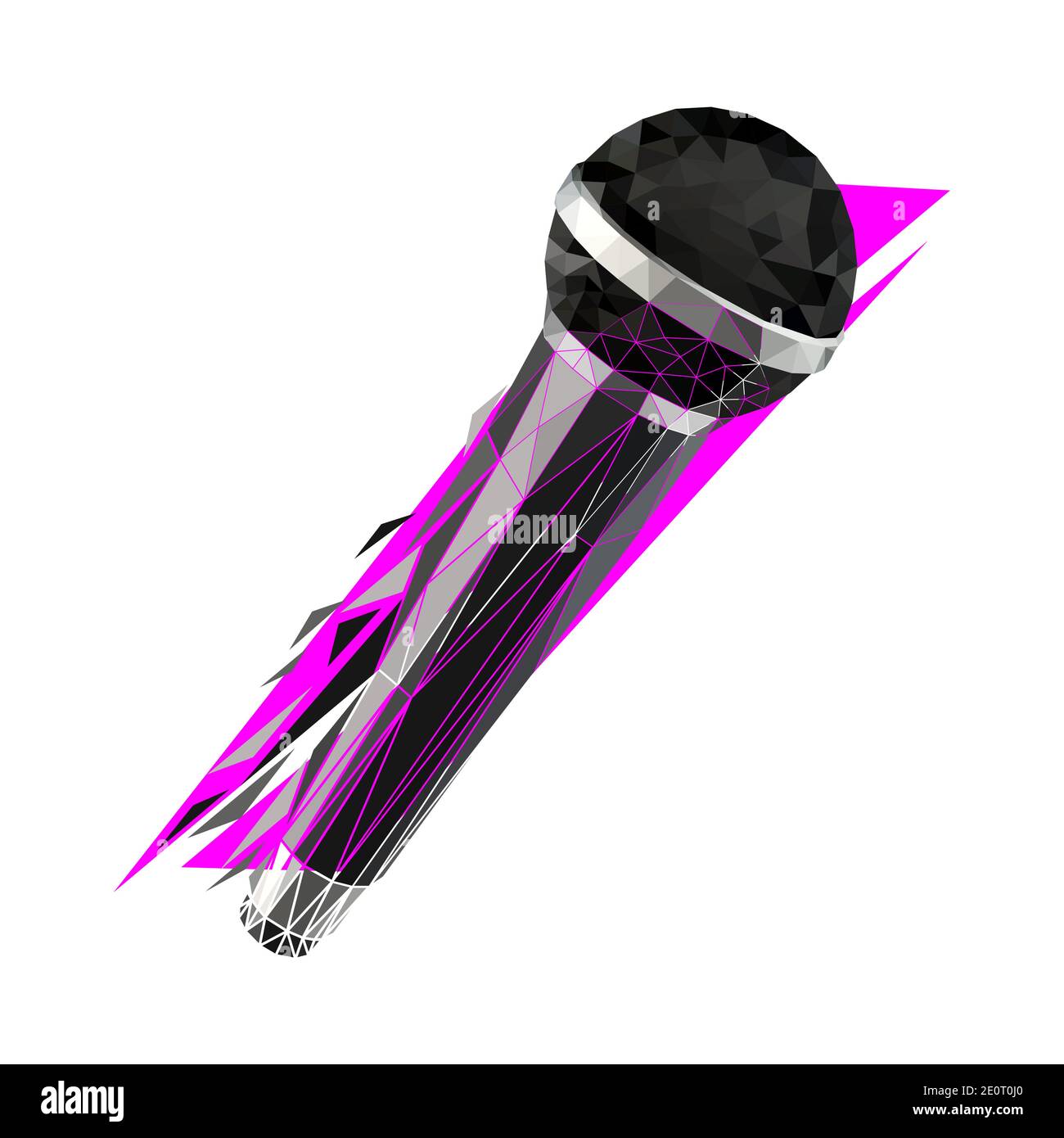 Vector microphone in low poly style Stock Vector