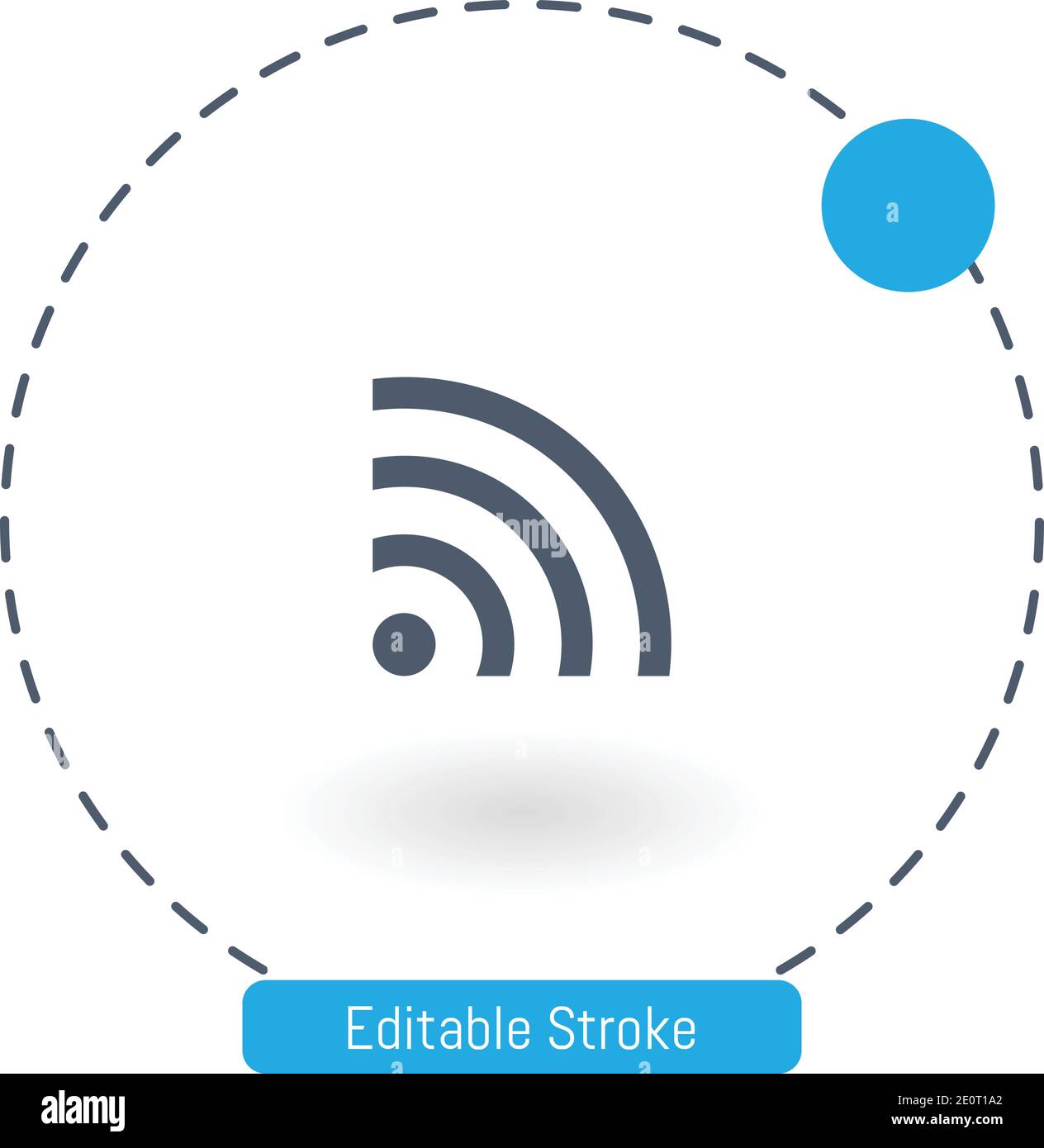 rss vector icon editable stroke outline icons for web and mobile Stock Vector