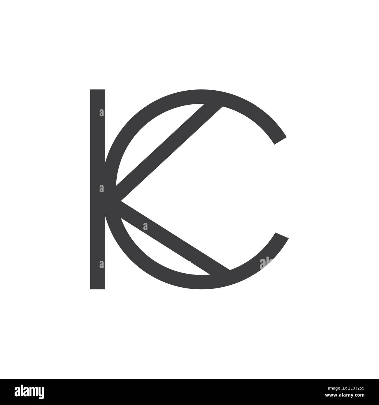 Creative abstract letter ck logo design. Linked letter kc logo design ...