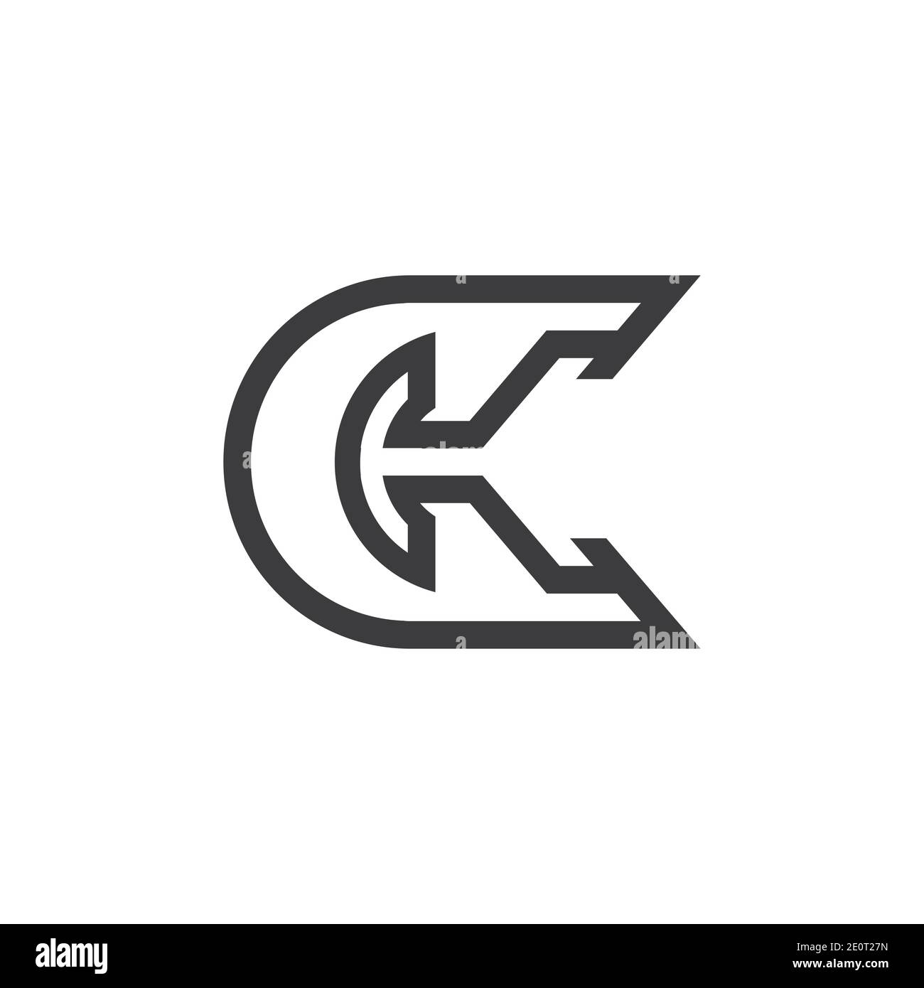 Creative abstract letter ck logo design. Linked letter kc logo design ...