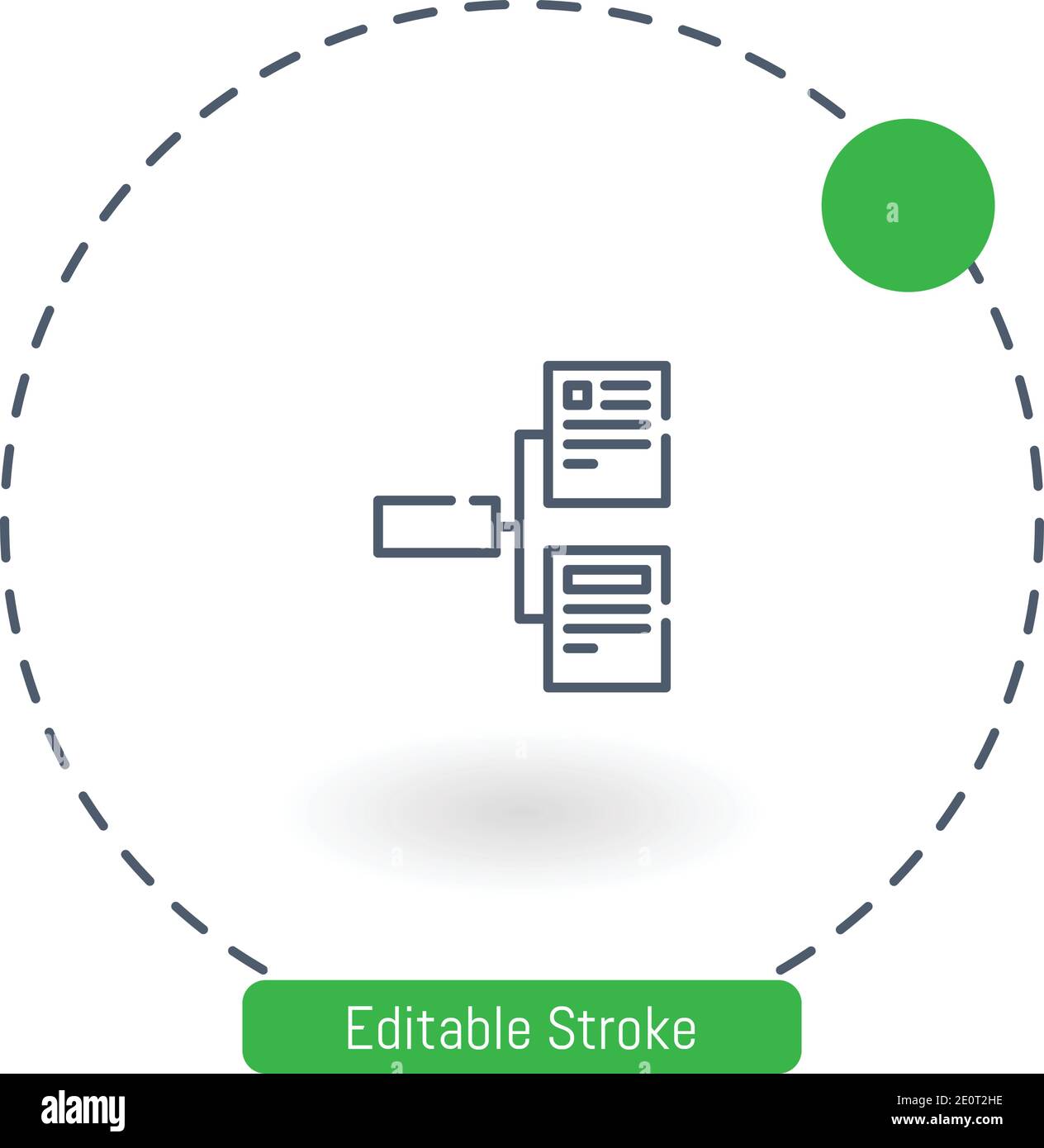 organization chart vector icon editable stroke outline icons for web and mobile Stock Vector