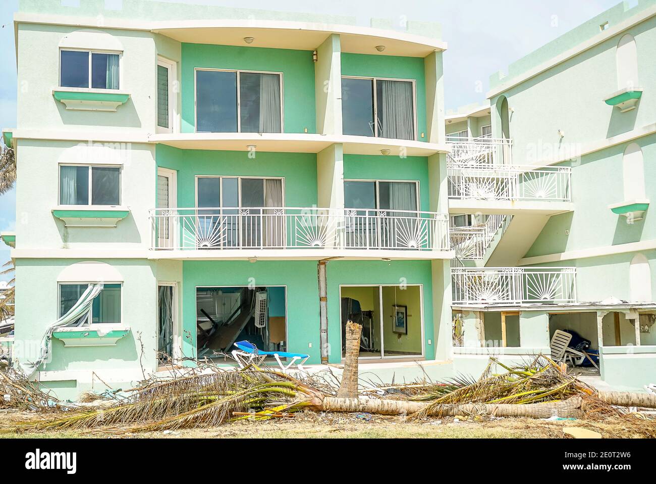 Damage cause by hurricane irma in the Caribbean island of st.maarten/st