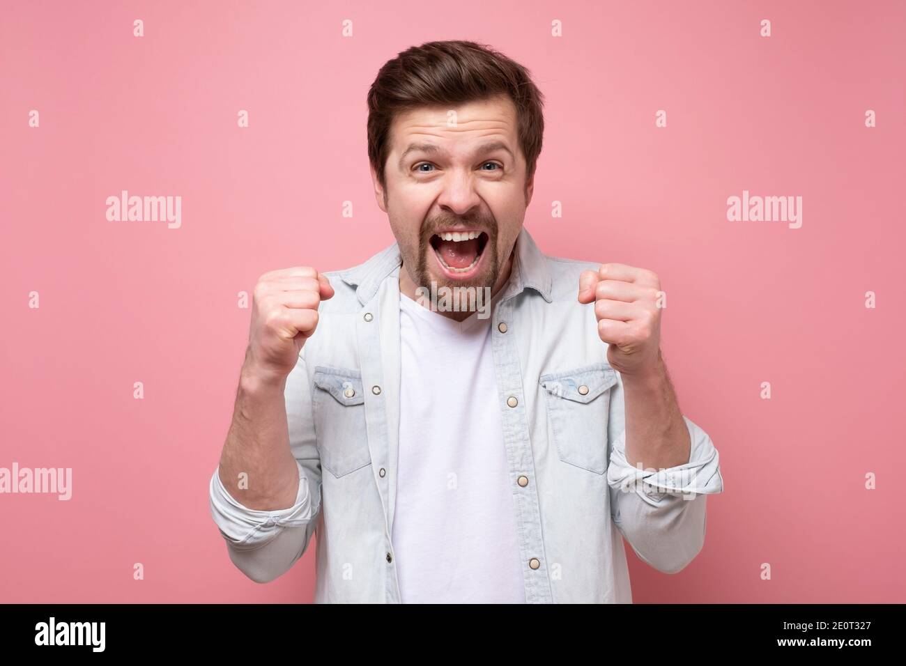 Arms pumped hi-res stock photography and images - Alamy