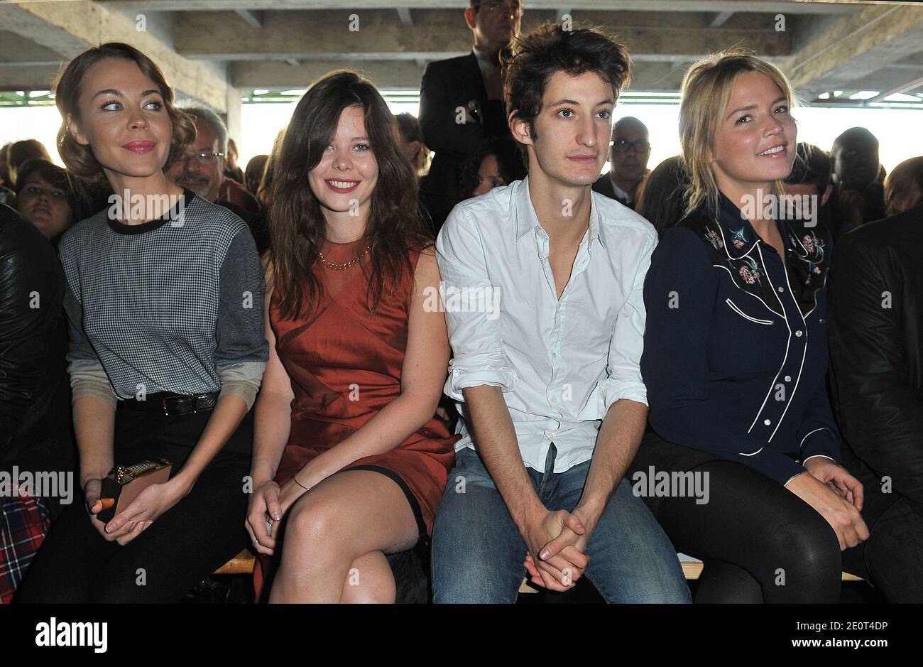 Lou Lesage Virginie Efira and Pierre Niney attending John Gallliano s Spring Summer 2013 Ready To Wear collection show held at La Cite de la Mode et du Design in Paris France on September 30 2012