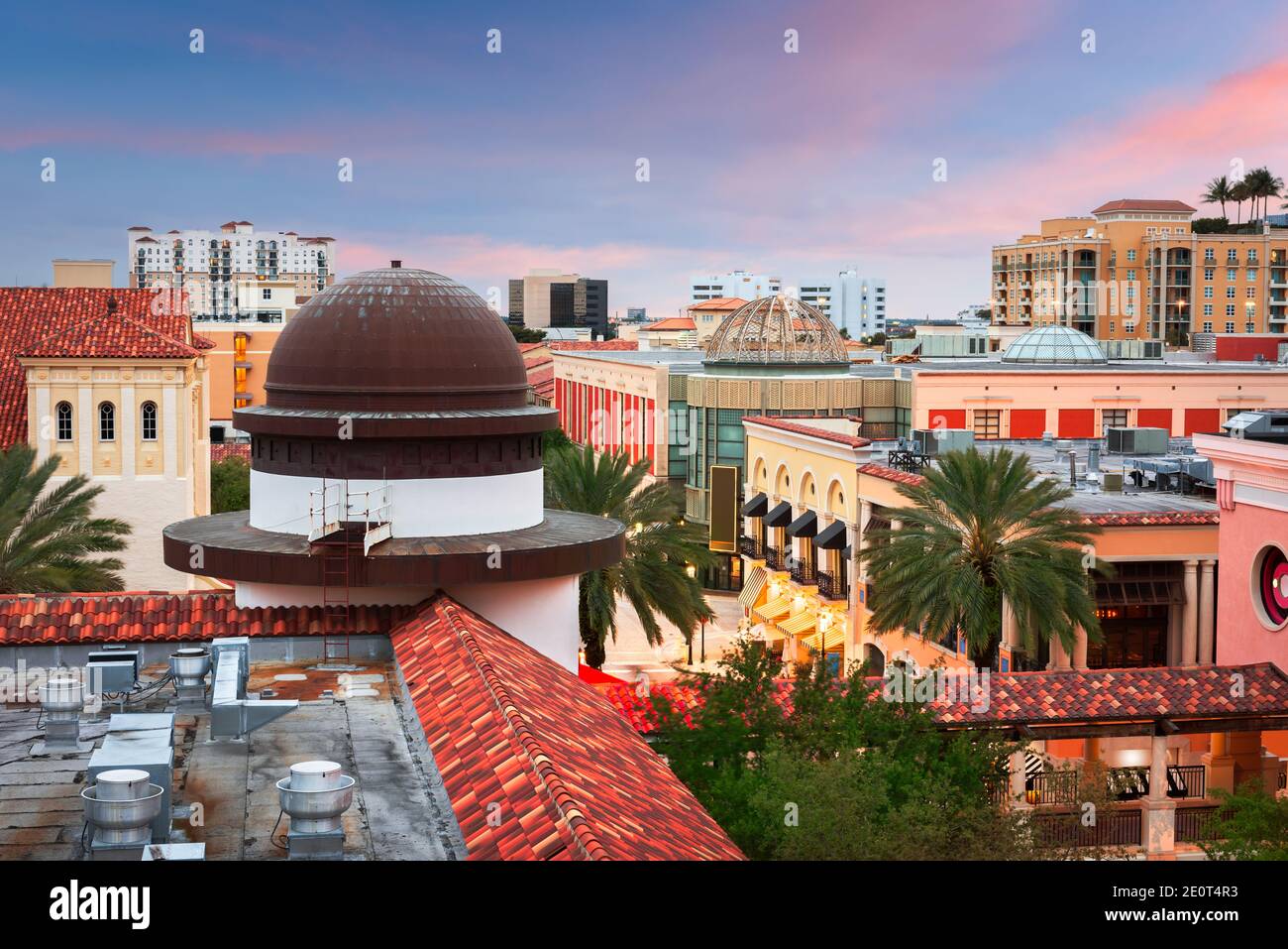 West Palm Beach, Florida, USA cityscape at Cityplace in the morning. Stock Photo