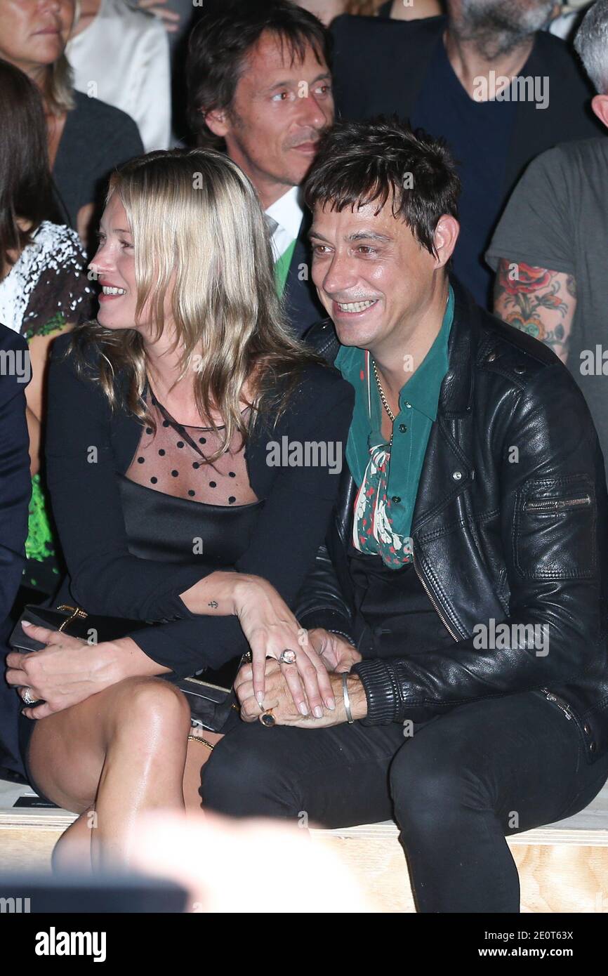 Kate Moss and Jamie Hince attend the Saint Laurent Spring -Summer 2013 Ready-to-Wear show as part of Paris Fashion Week in Paris, France, October 1, 2012. Photo by Frederic Nebinger/ABACAPRESS.COM Stock Photo