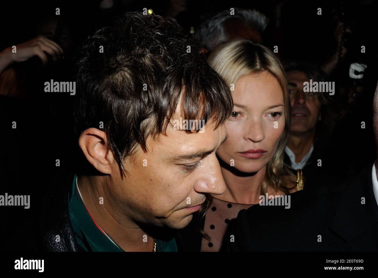 Kate Moss and Jamie Hince arriving for the Saint Laurent Spring-Summer 2013 Ready-To-Wear collection show in Paris, France, on October 1, 2012. Photo by Alban Wyters/ABACAPRESS.COM Stock Photo