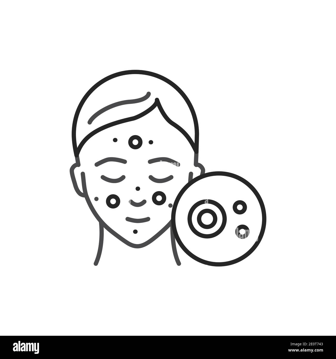 Acne skin line color icon. Sign for web page, mobile app, button, logo Stock Vector