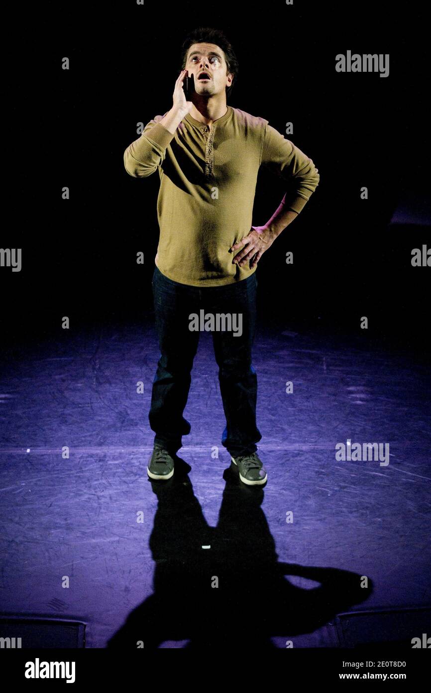 Guillaume Sentou performing during the 'Les Grands Moyens' new theater ...