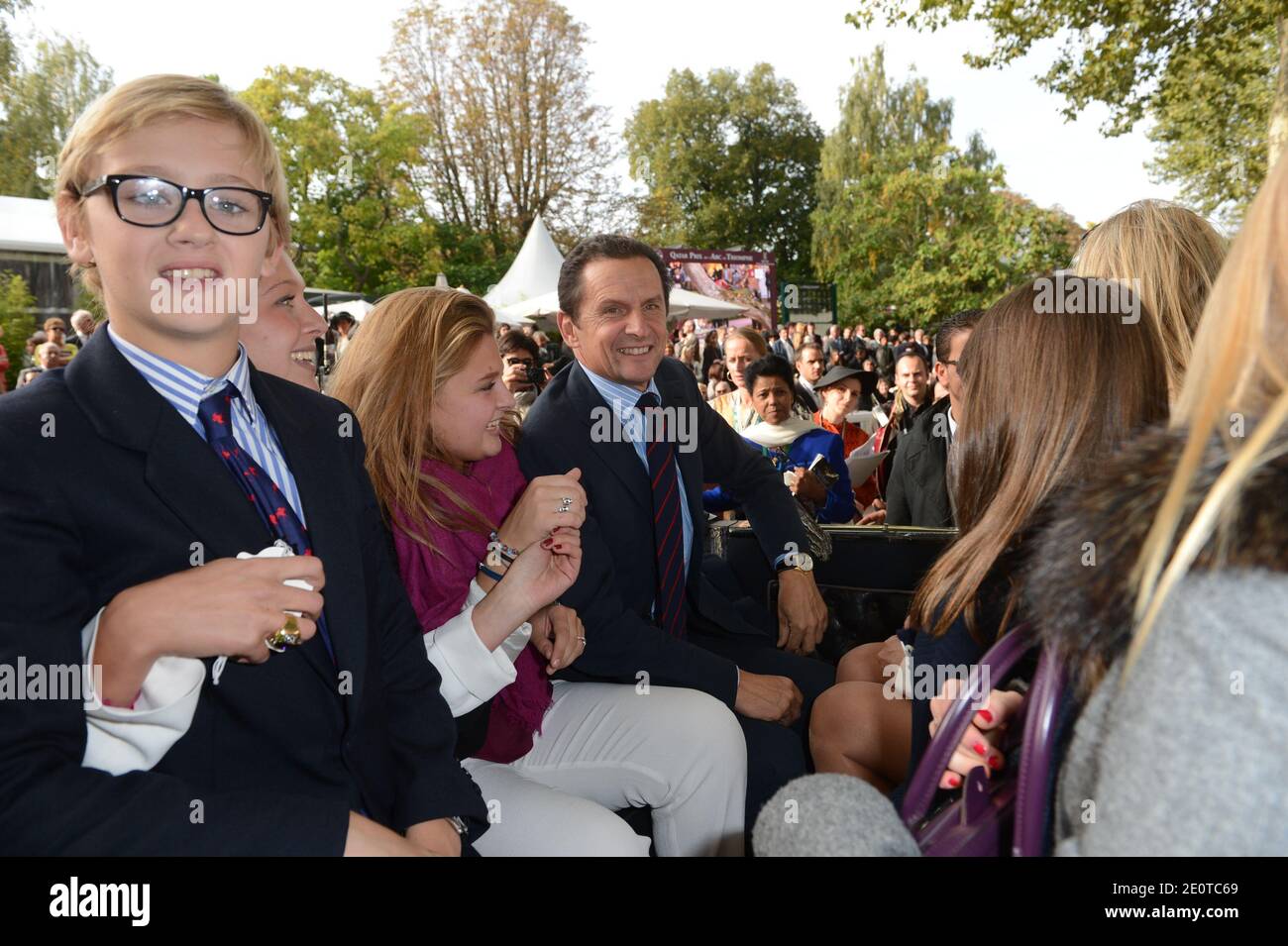 Members of the Wertheimer family (owners of Chanel fashion brand) seen at  the 91st edition of the Prix De L'Arc De Triomphe (now Qatar Prix de l'Arc  de Triomphe) meeting at Longchamp