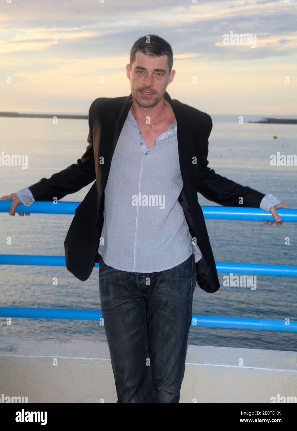 Jury's member Thierry Neuvic poses for photographers during the opening of the 17th Young Directors International Film Festival in Saint-Jean-de-Luz, France on October 09, 2012. Photo by Jerome Domine/ABACAPRESS.COM Stock Photo