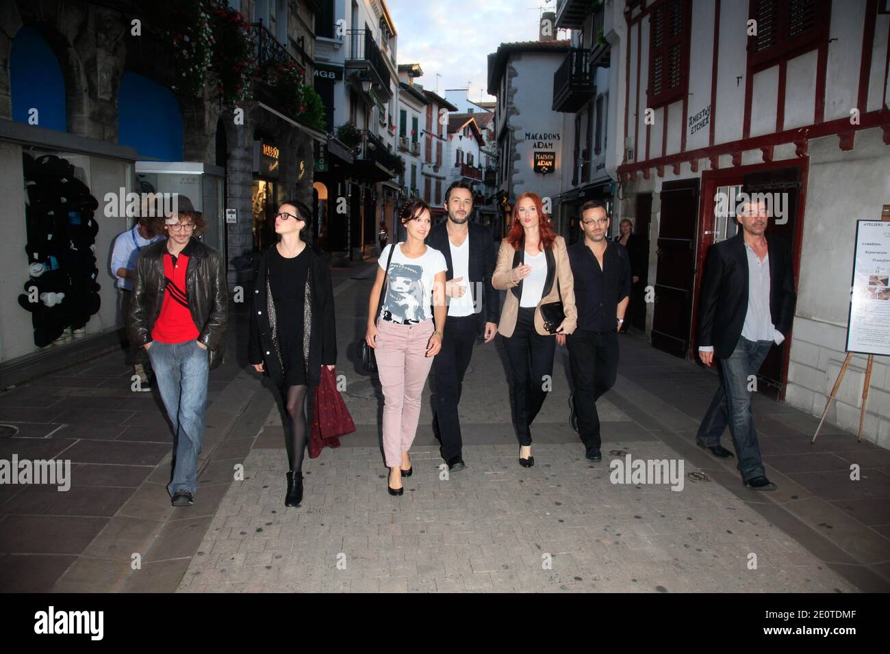 Jury's members Audrey Fleurot, Michael Cohen, Julien Courbey, Pauline Etienne, Cyril Mennegun, Elodie Navarre and Thierry Neuvic walking the streets during the opening of the 17th Young Directors International Film Festival in Saint-Jean-de-Luz, France on October 09, 2012. Photo by Jerome Domine/ABACAPRESS.COM Stock Photo