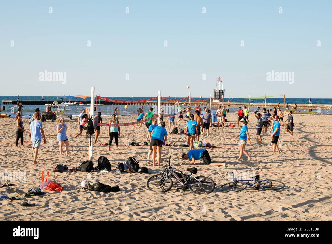 Beach volleyball games. North Avenue Beach, Chicago, Illinois Stock Photo Alamy