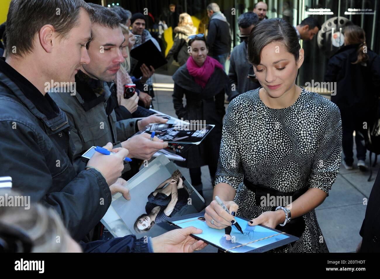 Marion Cotillard attends her screen talk as part of the 56th BFI London Film Festival at BFI Southbank in London, UK, on October 14, 2012. Photo by AURORE MARECHAL/ABACAPRESS.COM Stock Photo