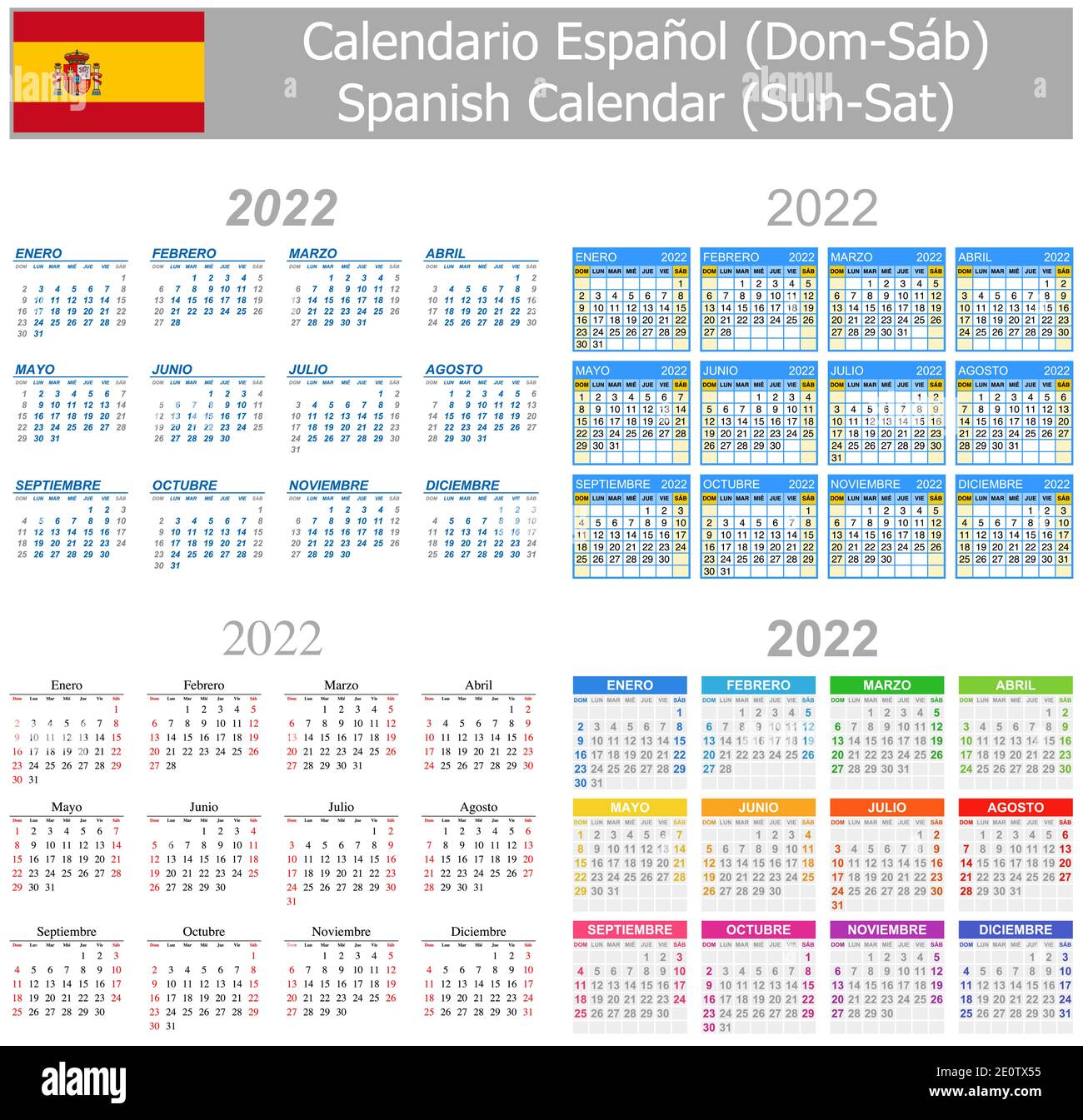 2022 calendar spanish hires stock photography and images Alamy
